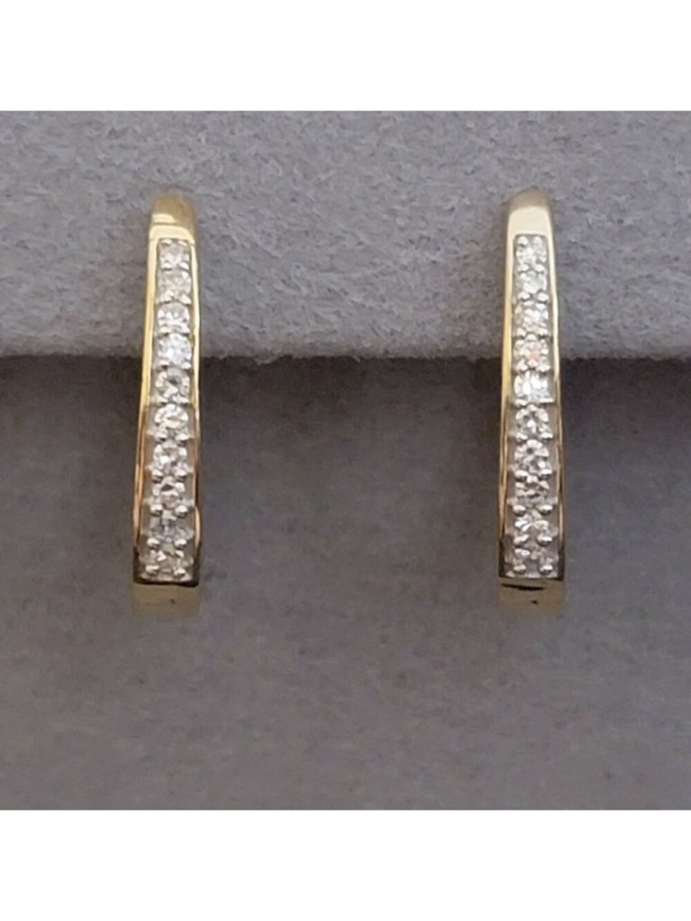 1/4 CTW Lab Grown Diamond Pavé Huggie Hoops 14K Gold Plated NWT
